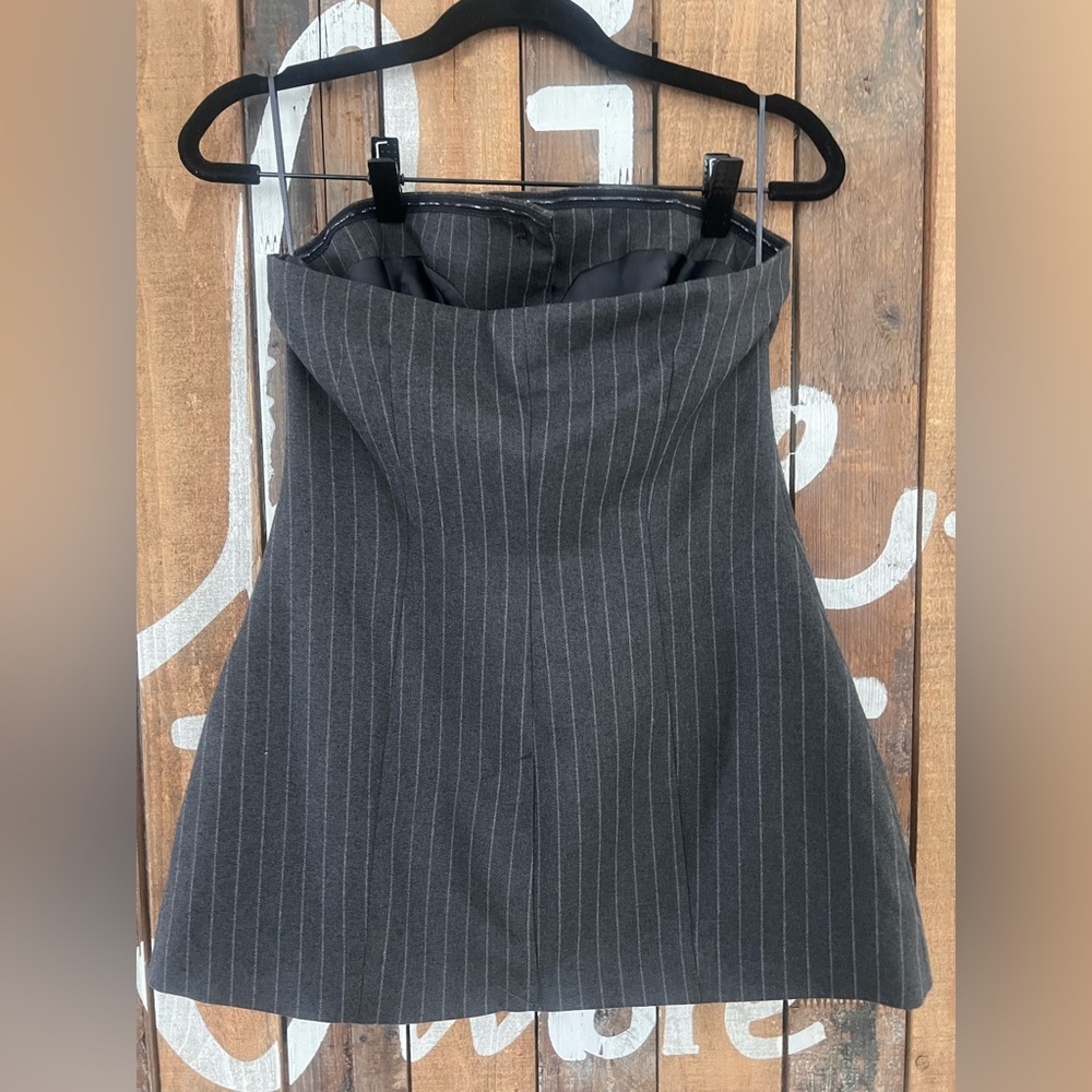Topshop Charcoal Pinstripe Vest - Picture 3 of 6